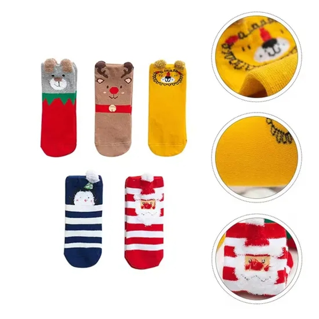 Santa Claus Colorful Pattened Baby Funny Christmas Socks