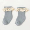 Trendy Baby Girl Solid Ribbed Thin Cotton Cute Lace Ruffle Princess Socks