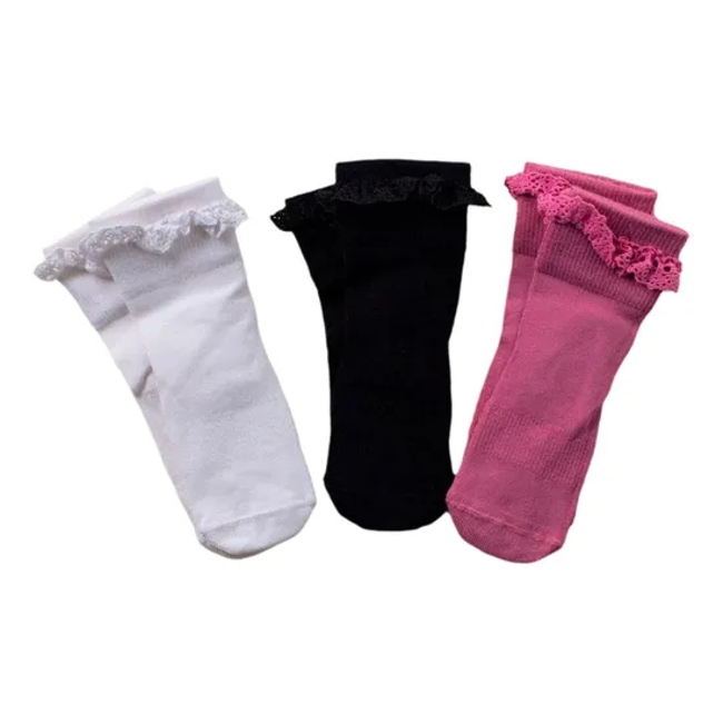 % Viscose From Bamboo +% Spandex Baby Sock with Lace