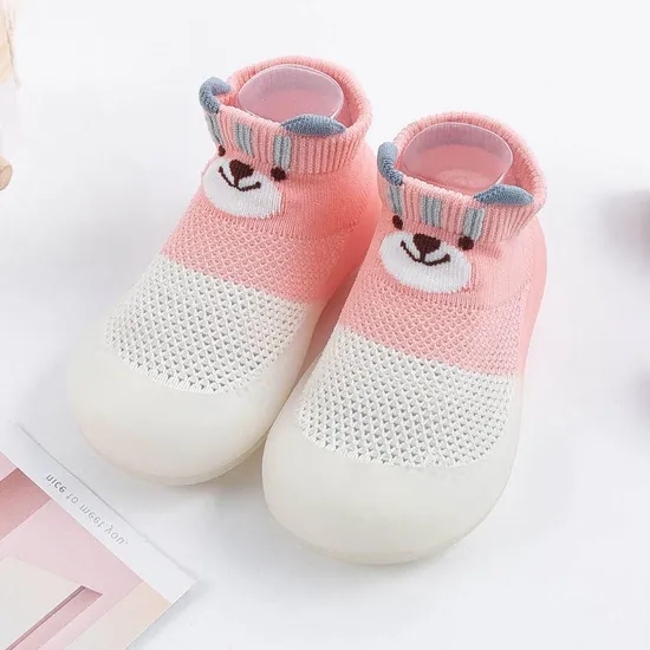 Spring New Soft Soled Breathable Cute Anti Slip Cartoon Baby Walking Shoes Socks