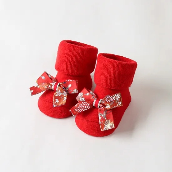 Baby Christmas Cute Cartoon Three Dimensional Turn Over Terry Doll Socks