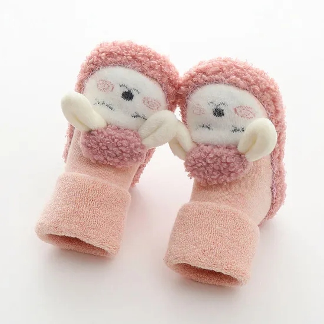 D Anti Slip Fuzzy Terry Toddler for Cute Infant Baby Sock Shoes