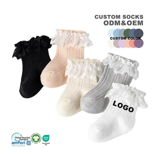OEM Home Wear Design Logo Factory Price Baby Custom Pattern Wholesale Cotton Crew Kids Socks