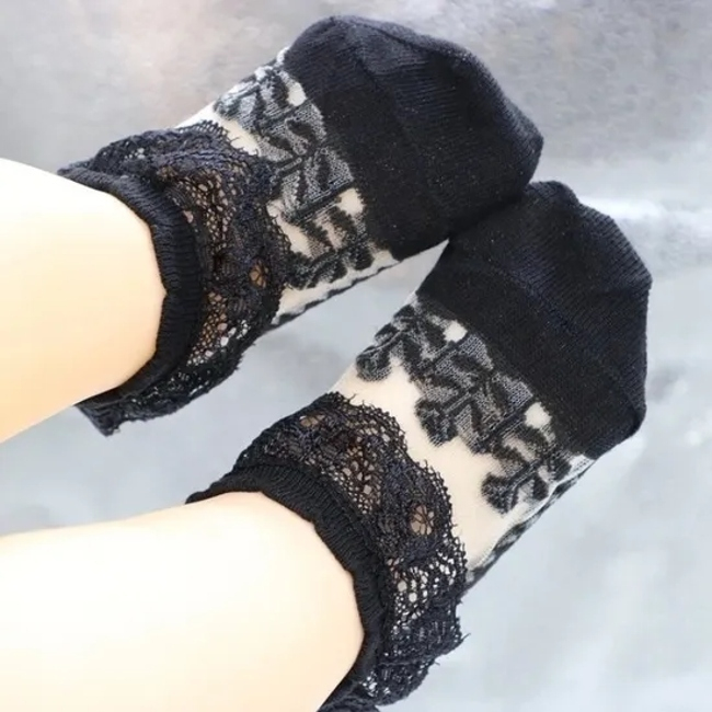 Baby Girls Socks Cool Breathable Kid Socks for Summer Princess with Lace