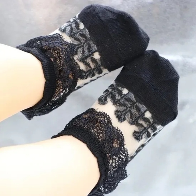 Baby Girls Socks Cool Breathable Kid Socks for Summer Princess with Lace