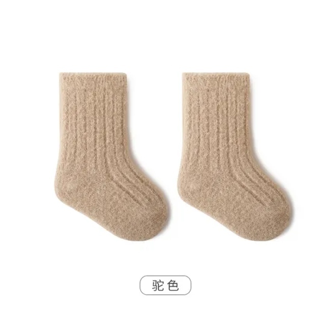 Baby Socks Autumn and Winter Thickened Warm Loose Baby Socks Double Needle Solid Color Tide Socks Boys Girls MID Cotton Socks