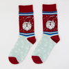 Men Women Cotton Santa Claus Pattern Jacquard Gift Red Crew Socks