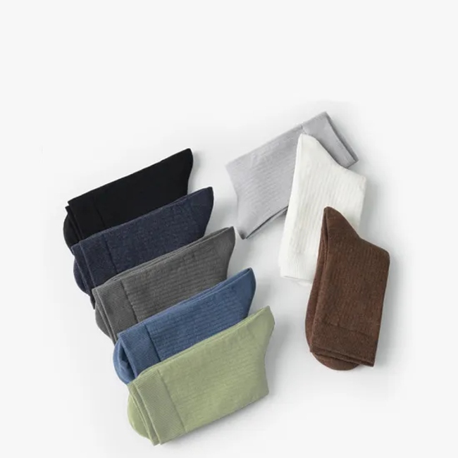 Mens Winter Business Crew Socks Performance Cotton Cushioned Colorful Socks