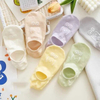 Summer Women′ S Colorful Casual Cotton Trainer Liner Socks Invisible Socks Summer Shallow-Necked Short Socks with Adhesive at The Heel