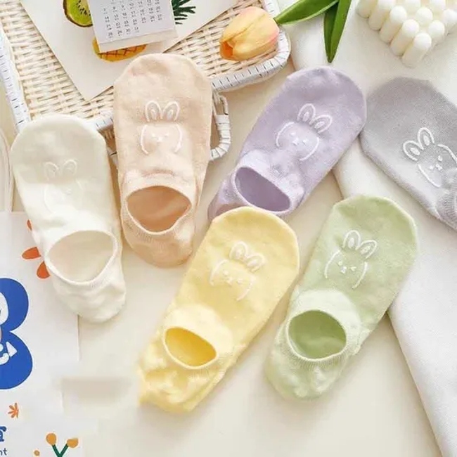 Summer Women′ S Colorful Casual Cotton Trainer Liner Socks Invisible Socks Summer Shallow-Necked Short Socks with Adhesive at The Heel
