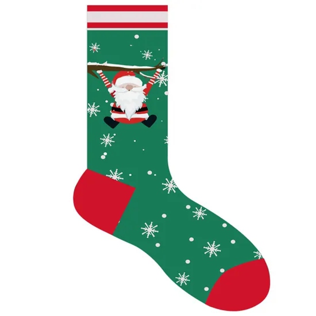 Women Colorful Fancy Crazy Design Soft Stretchy Novelty Crew Christmas Sock
