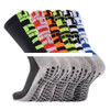 Youth Casual Sporty Polyester Football Socks High Crew Sweat Absorbent Fitness Bottom Print for Outdoor Training