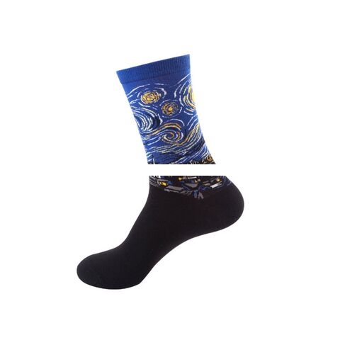  New Style Fashion Top Quality Oil Painting Sport Socks Free Custom Jacquard Design Socks
