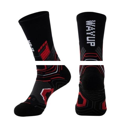 OEM Manufacturer SpringSummer Mid tube Cotton Nylon Blend Breathable Sports Socks Custom Jacquard Logo Men Socks