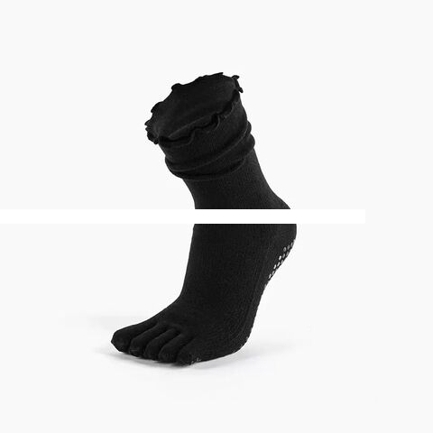 Lace mid tube yoga socks Solid color small particle non slip grip Pilates socks Breathable lightweight indoor non slip socks