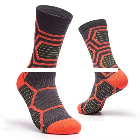 Hot Sell Personality Style Mesh Breathable Comfortable Custom Knitting Design Logo Sport Cycling Sports Socks