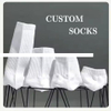 Custom Embroidered Knitting Logo Socks Men s Crew Unisex Basketball Sports Cotton Socks for Men