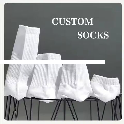 Custom Embroidered Knitting Logo Socks Men s Crew Unisex Basketball Sports Cotton Socks for Men