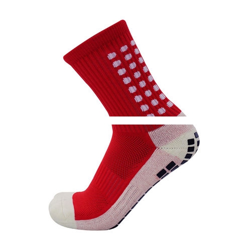 Kids Red Non Slip Football Athletic Compression Socks