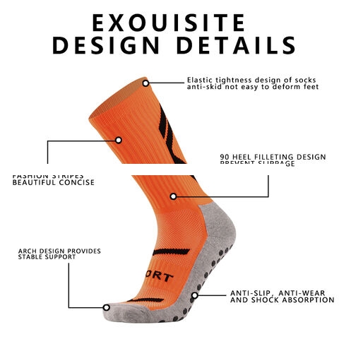 High Quality Jacquard Technique Sporty Football Socks Custom Design Bottom Grip Sweat Absorbent Free Anti Slip Socks