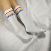 Wholesale Ladies Rainbow Striped Bling Long Socks Spark Rhinestone Glitter Socks for Women