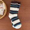 Autumn and Winter Soft Plush Socks Mink Vintage Color Blocking Stripe Couple MID-Calf Socks Thickened Niche Padded Socks