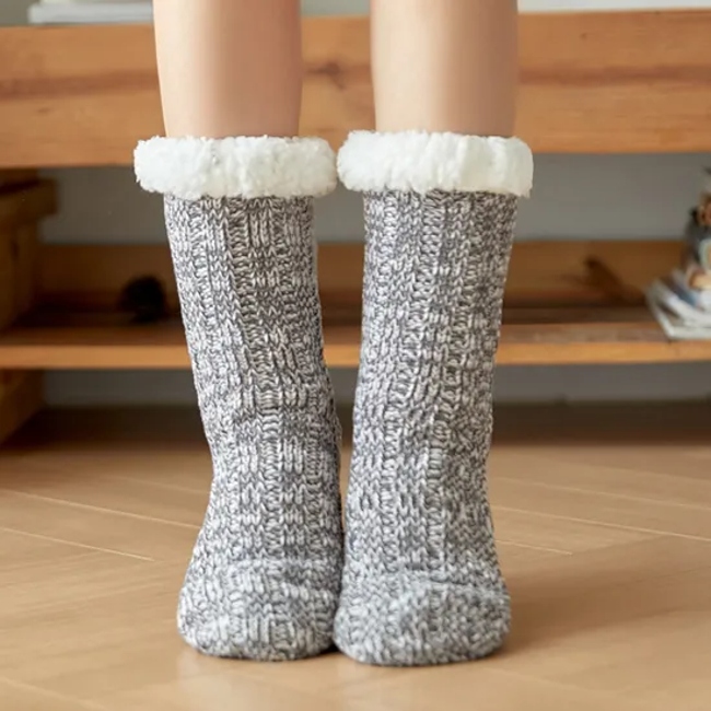 Floor Socks Women Adults Padded Home Legwarmers Sleep Christmas Socks Snow Socks Slippers Carpet Socks