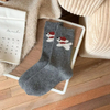 Winter Thickened Wool Socks Cartoon Wearing Beret Puppy Warm MID-Calf Socks Women′s Socks Stacked Socks