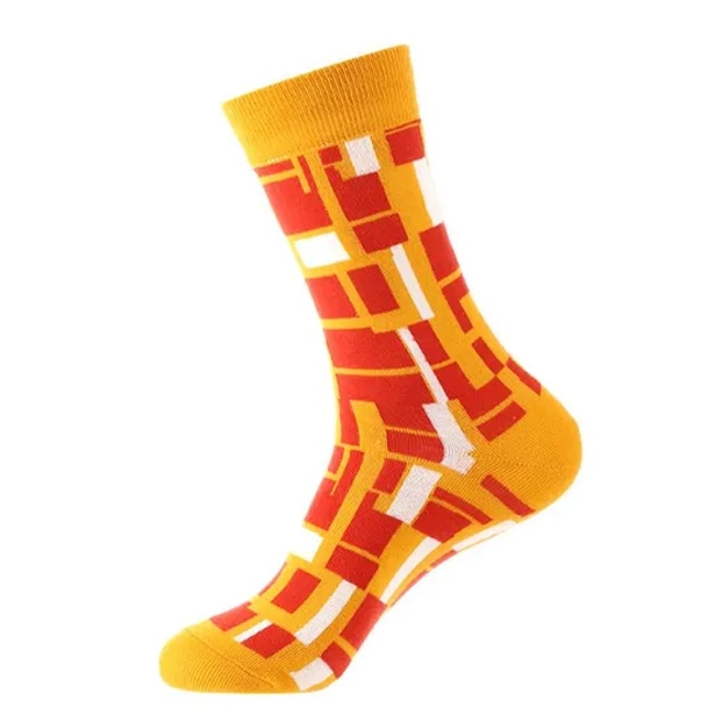 Custom Hot Sale Uniform Men Argyle Style Cotton Business Crew Socks for Men