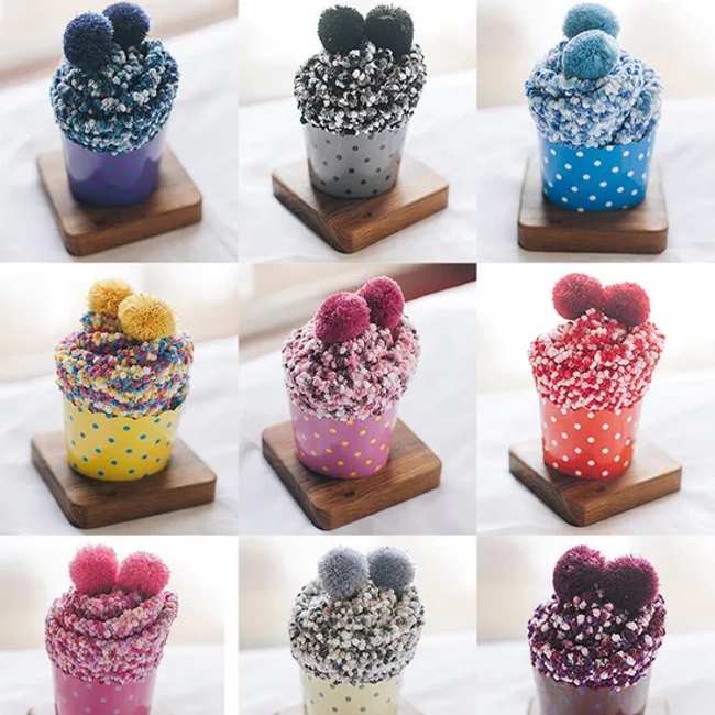 Ladies Cake Socks Christmas Socks Coral Velvet Floor Socks Chrysanthemum Yarn Sleep Socks Cake Socks
