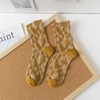 Spring Section Sweat Anti Oduor Breathable Trend Retro Palace Style Small Flower Three-Dimensional Embossed Casual MID-Calf Socks