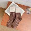 Elegant Small Dots MID-Calf Women′s Autumn and Winter New Socks Personalized Daily Color Collision Retro Department Korean Mori System Socks