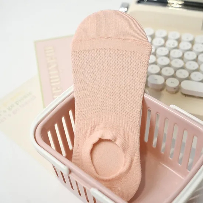 Boat Socks Non-Drop Heel Summer Socks Girls Macaroon Breathable Mesh Invisible Combed Cotton Trendy Short Socks
