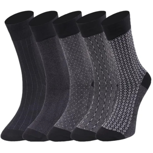 Custom Logo High Quality Men Women Bamboo Calcetines Socken Sokken Patterned Premium Delicate Classic Formal Business Dress Crew Socks