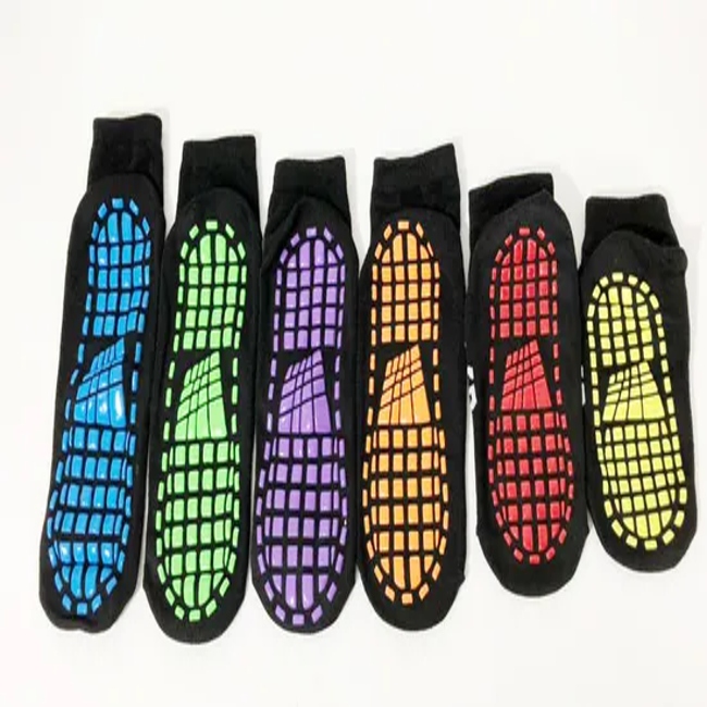 Non Slip Polyester Child Socks Indoor Playground Gymastic Bounce Grippy Trampoline Socks