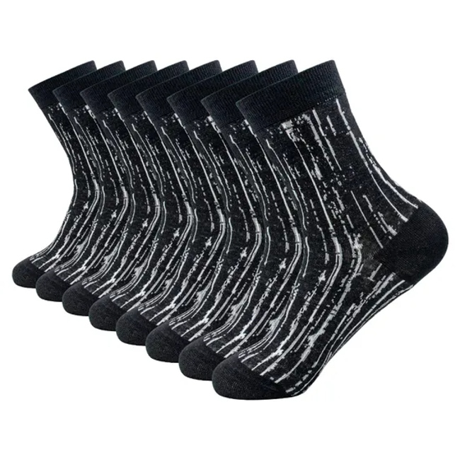 Very Soft Strong Custom Silk Hemp Bamboo Black White Ankle Business Thin Socks with Certificated for Adult Unisex Men Dress