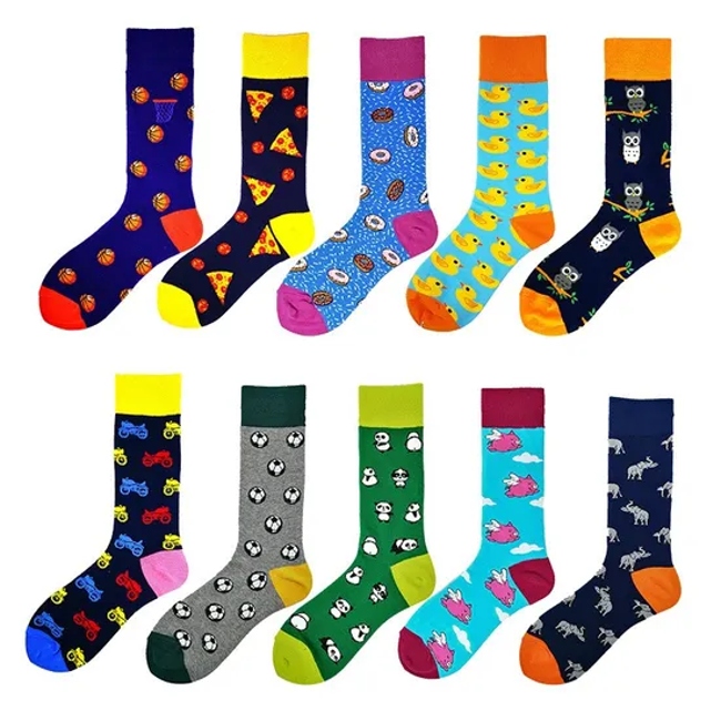 Customs Design Men Happy Cotton Socks Manufacturer