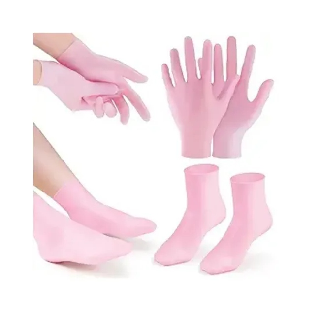 Silicone Moisturizing Socks & Gloves for Intensive Hydration, Roughness Relief & Callus Treatment, Hydrating Skin Care Socks for Dry