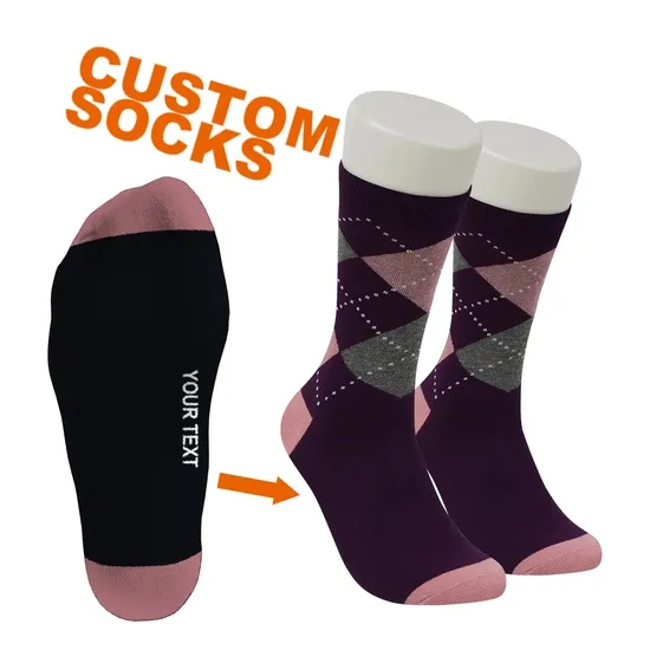 Factory High Quality Jacquard Knitted Letter Wholesale Crew Cotton Socks Sports Custom Socks Men