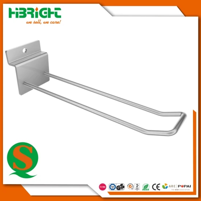 Supermarket U Shape Double Wire Euro Bar Shelves Display Hook