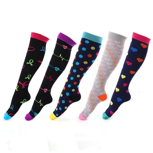 Xianghui Wholesale Can Custom Logo Sport Stretch Nurse Knee High Compression Socks