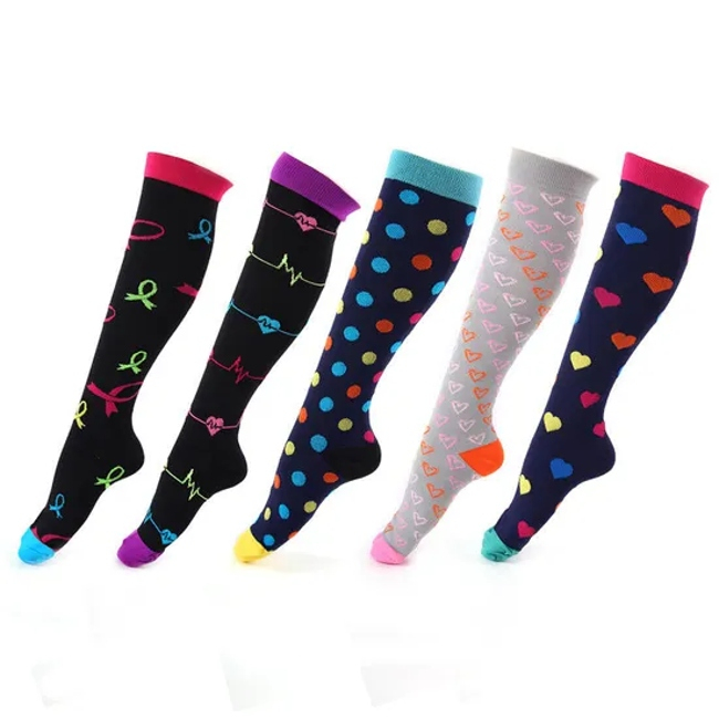 Xianghui Wholesale Can Custom Logo Sport Stretch Nurse Knee High Compression Socks