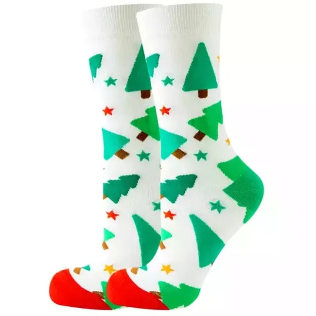 Custom Low MOQ Christmas Socks Woman Wear Happy Uniform Socken Unisex Funny Winter Crew 100% Cotton New Holiday Gift Socks