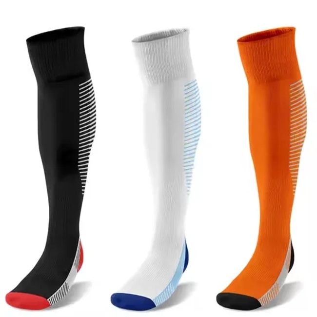Adult Sports Football Calf Socks Wholesale Men Knee High Football Soccer Socks Breathable Cotton Compression Football Sock