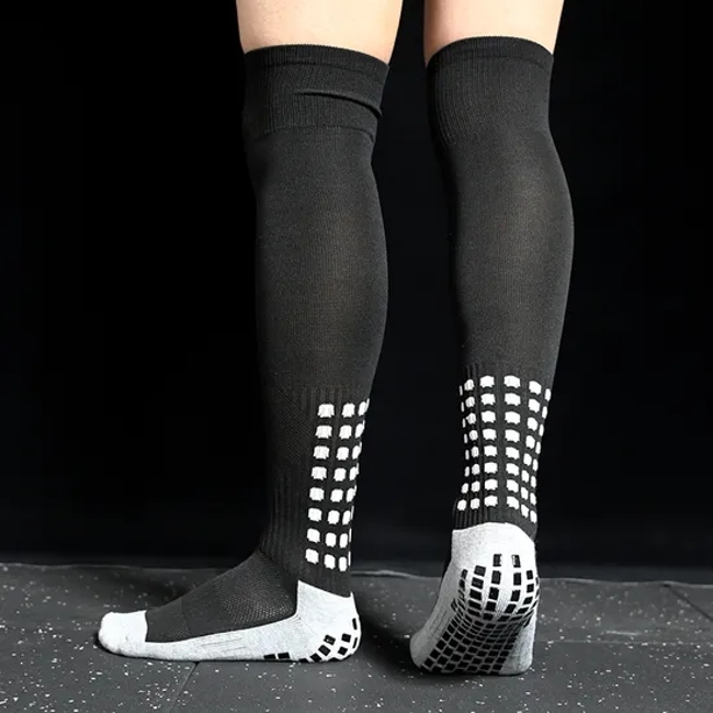 Breathable Anti Slip Soccer Football Socks Anti-Slip Bottom Compression Long Sports Socks Knee High Soccer Football Grip Socks