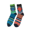 Antibacterial Soft Breathable High Elastic Cotton Colorful Aop Happy Design Men Ankle Crew Socks
