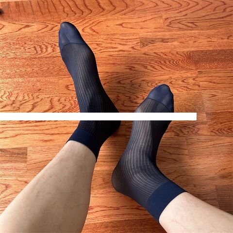 New Style High Quality Men s Summer Thin Breathable Crew Stocks Business Narrow Striped Silk Dress Socks Black Formal Stockings
