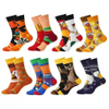 Modern Unisex Trendy Literature Fashion Socks Comfortable Cotton Crew Custom Made Durable for Spring Season with Logo on Bottom