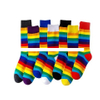 New Fashion Rainbow Socks Cotton Knit Women s Striped Crew Socks Street Personality Cotton Socks For Women