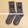 Custom Combed Cotton Crew Socks for Men Jacquard Logo on Bottom Knitted Sports Fashion Socks for Street